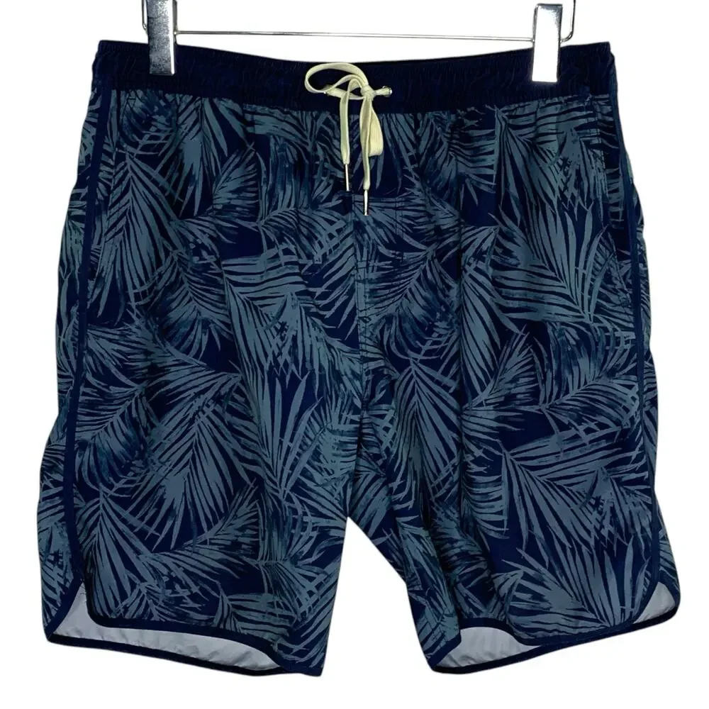 Fair Harbor XL The Anchor Boardshorts Drawstring Blue Floral Travel Resort